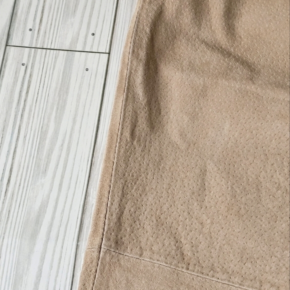 Vintage Suede Leather Paneled Straight Leg Pants in Sand Dune Size 10 - Picture 9 of 9